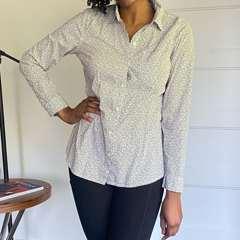 Pink and black button down shirt
